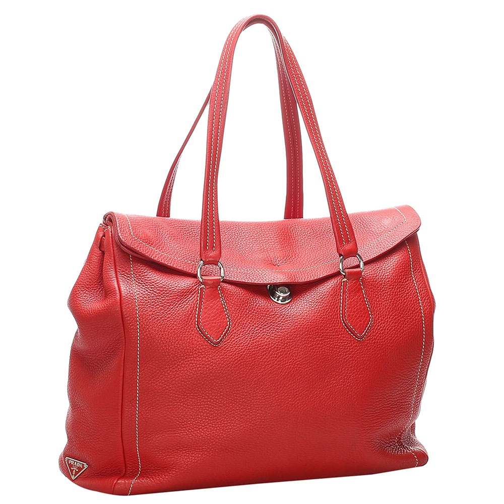 

Prada Red Leather Shoulder Bag