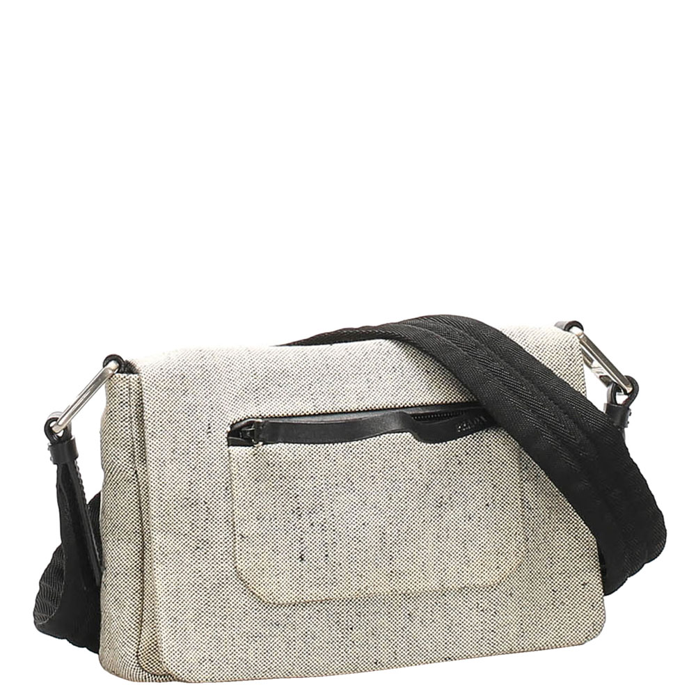 

Prada White Vinatge Wool Shoulder Bag, Black