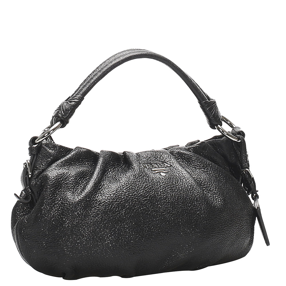 

Prada Black Leather Vitello Lux Bag