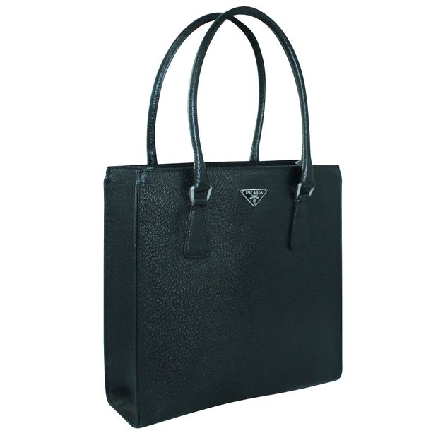 

Prada Black Leather Vintage Small Tote Bag