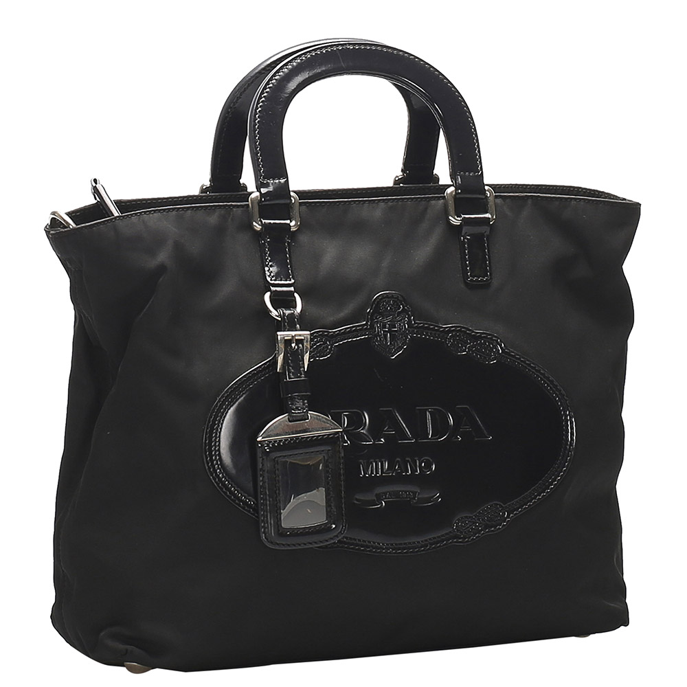 

Prada Black Nylon Tessuto Satchel Bag