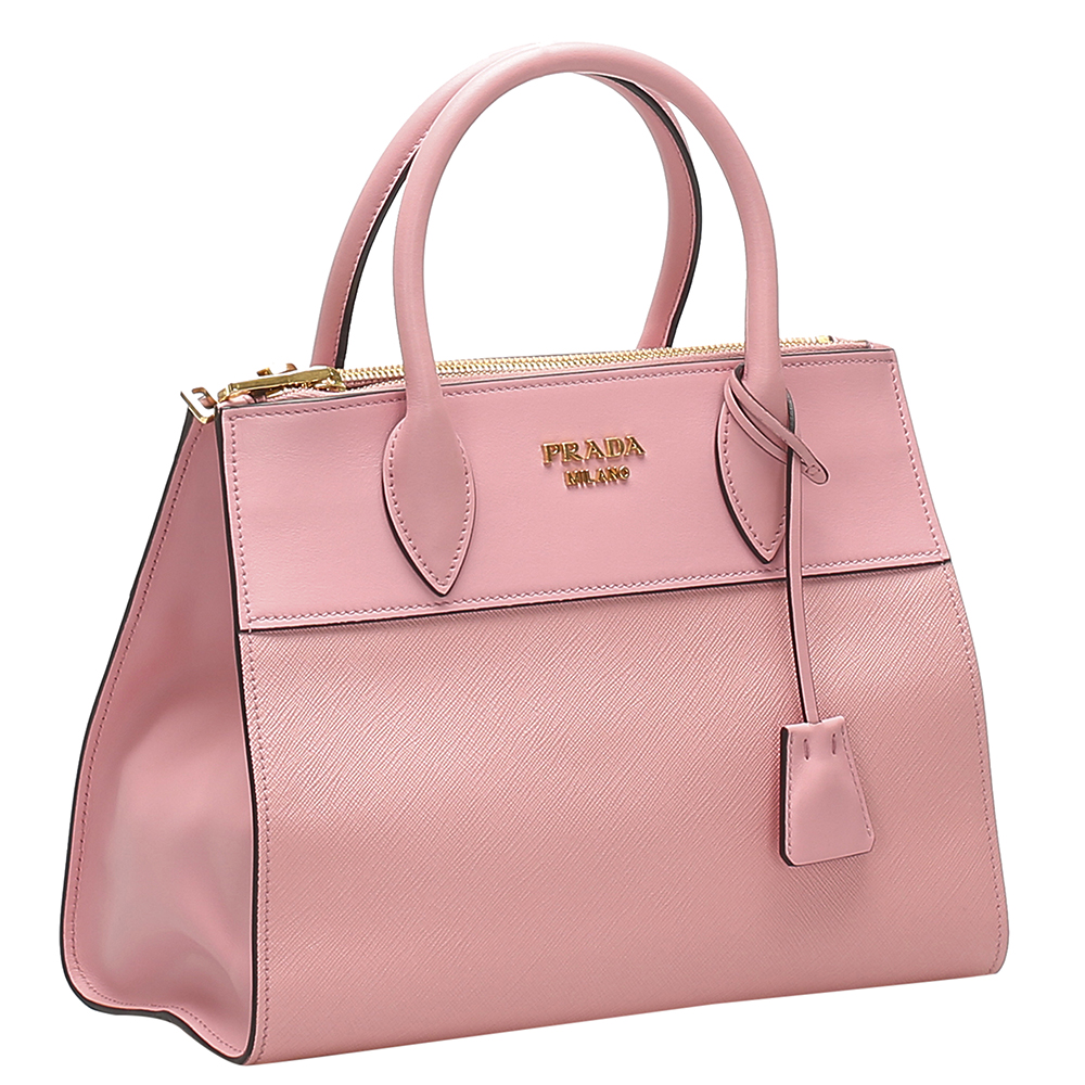 

Prada Pink Saffiano Leather Greche Paradigme Bag