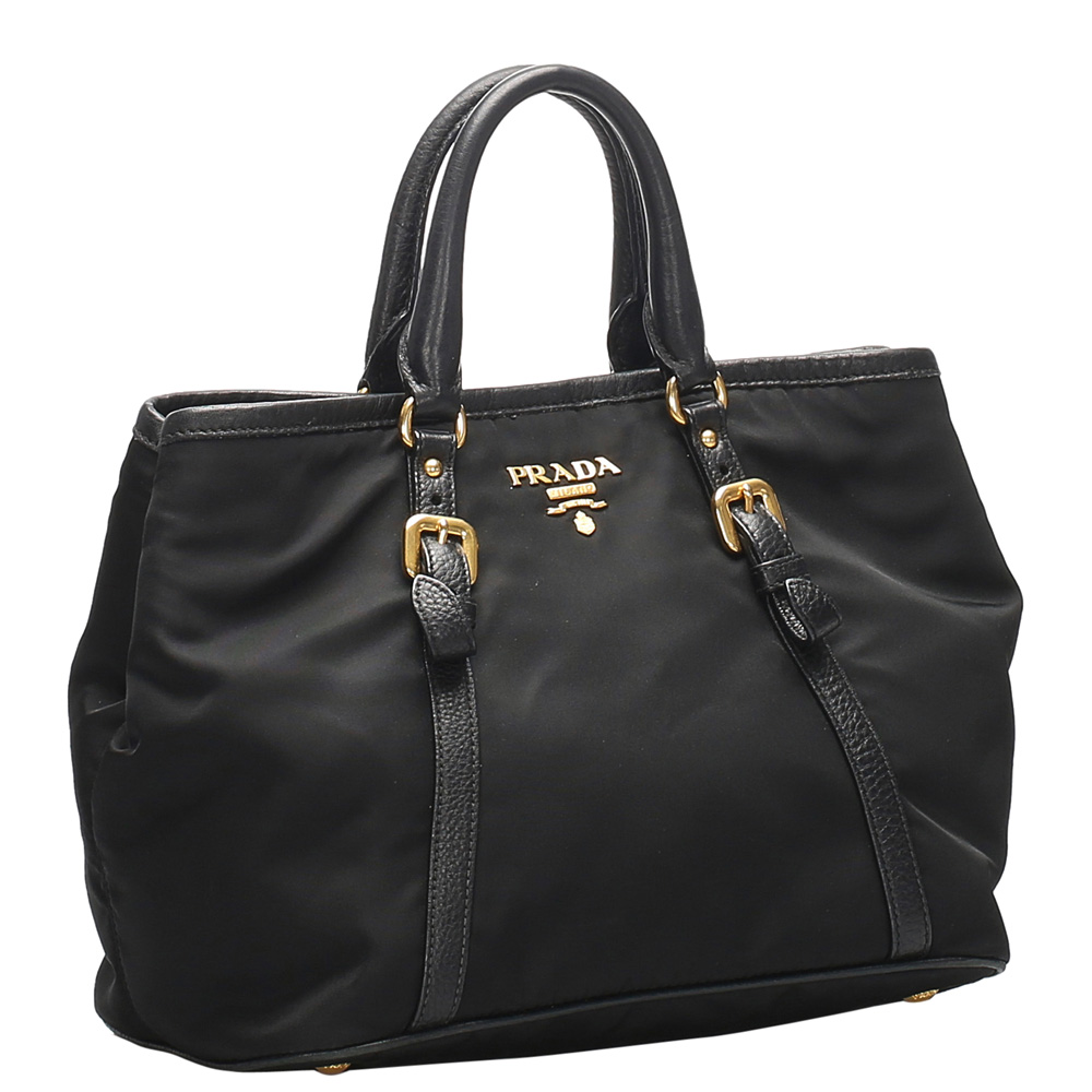 

Prada Black Leather-trimmed Nylon Tessuto Bag