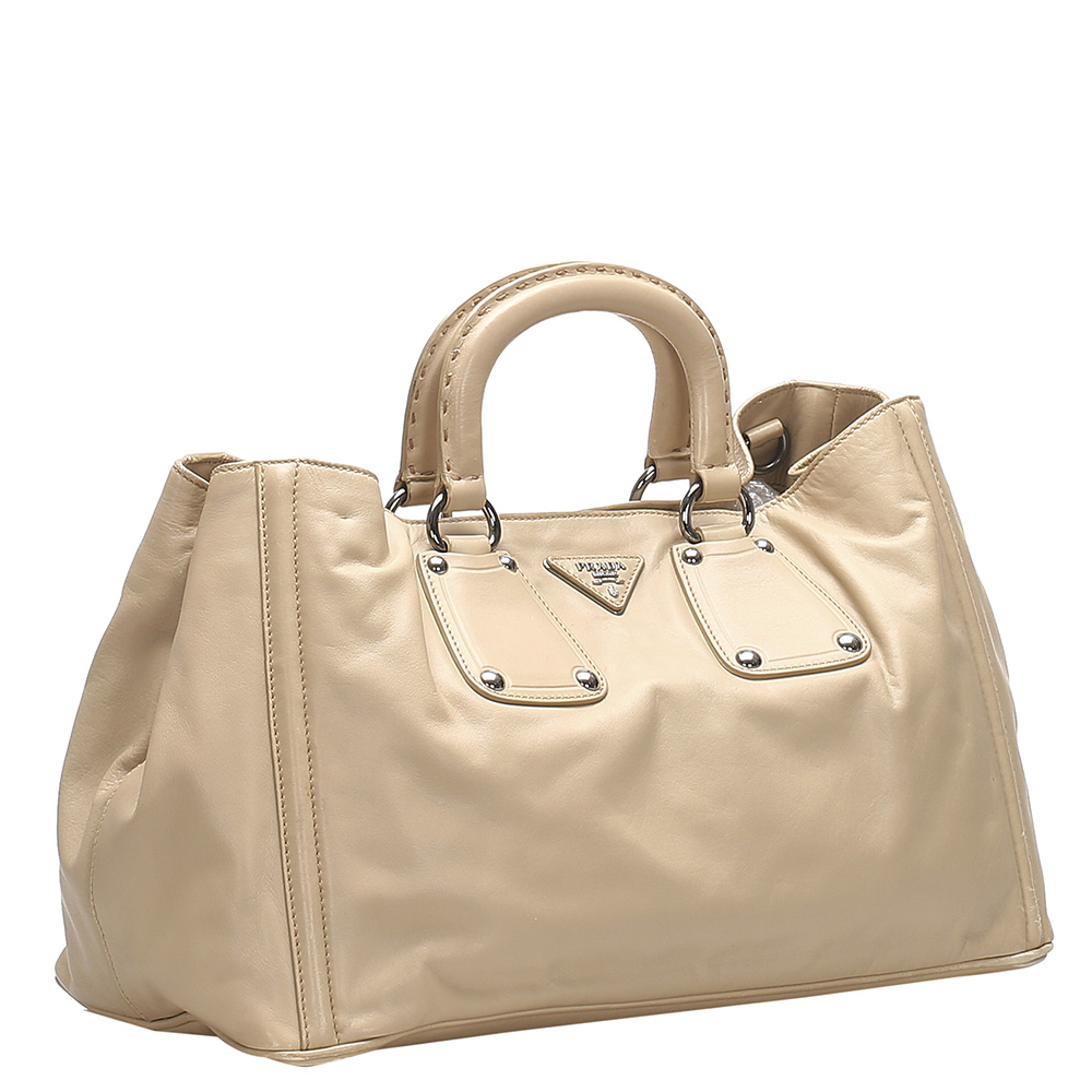 

Prada Brown/Beige Leather Satchel Bag