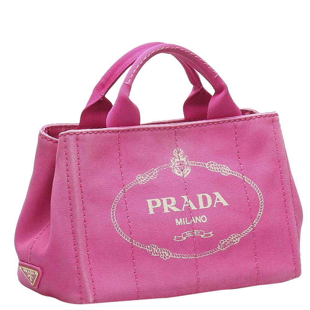 

Prada Pink Canvas Canapa Bag