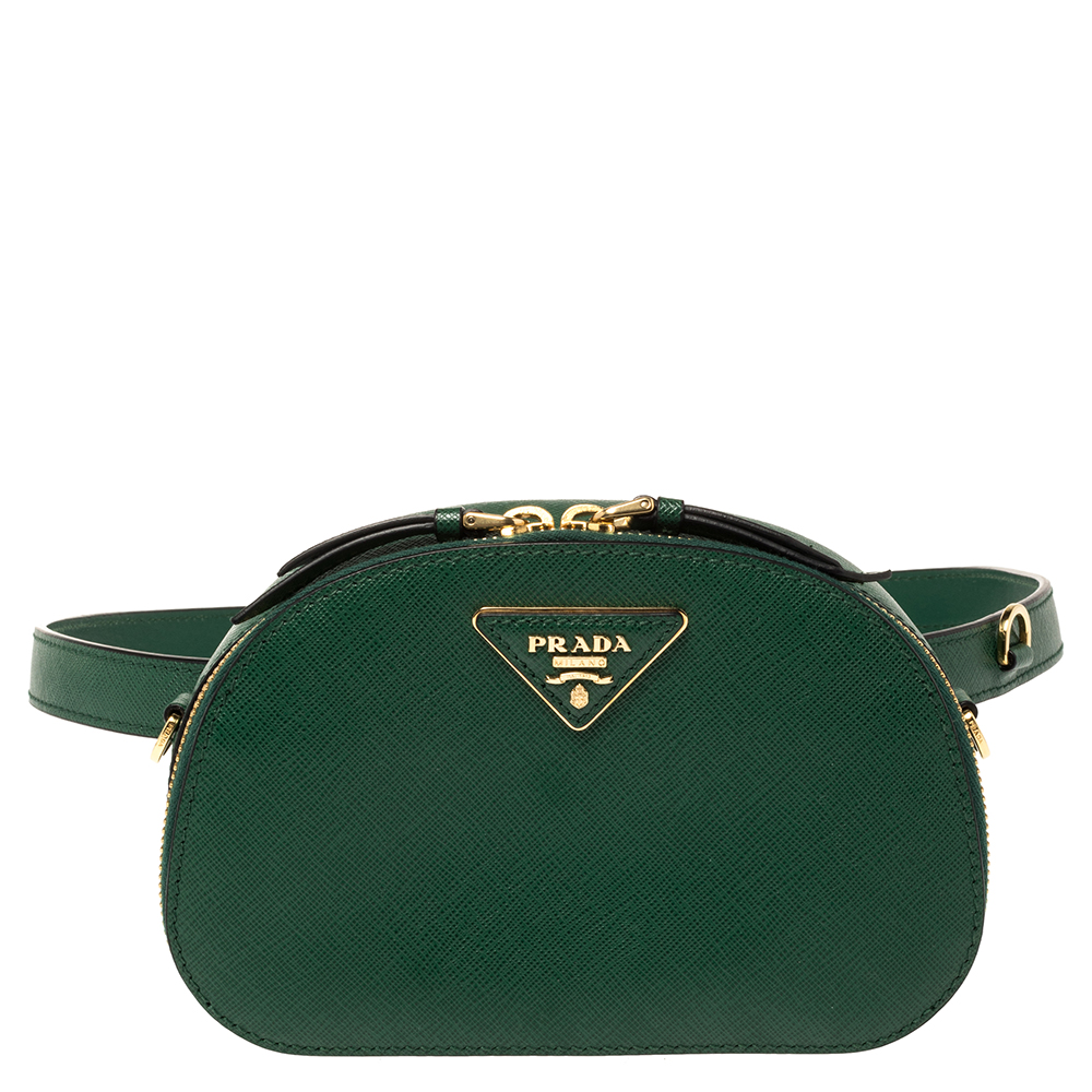 

Prada Green Saffiano Lux Leather Odette Belt Bag