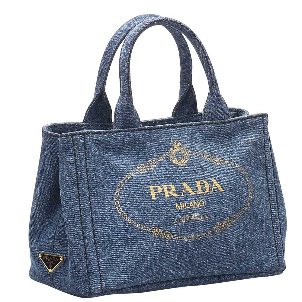 

Prada Blue Denim Canvas Canapa Bag