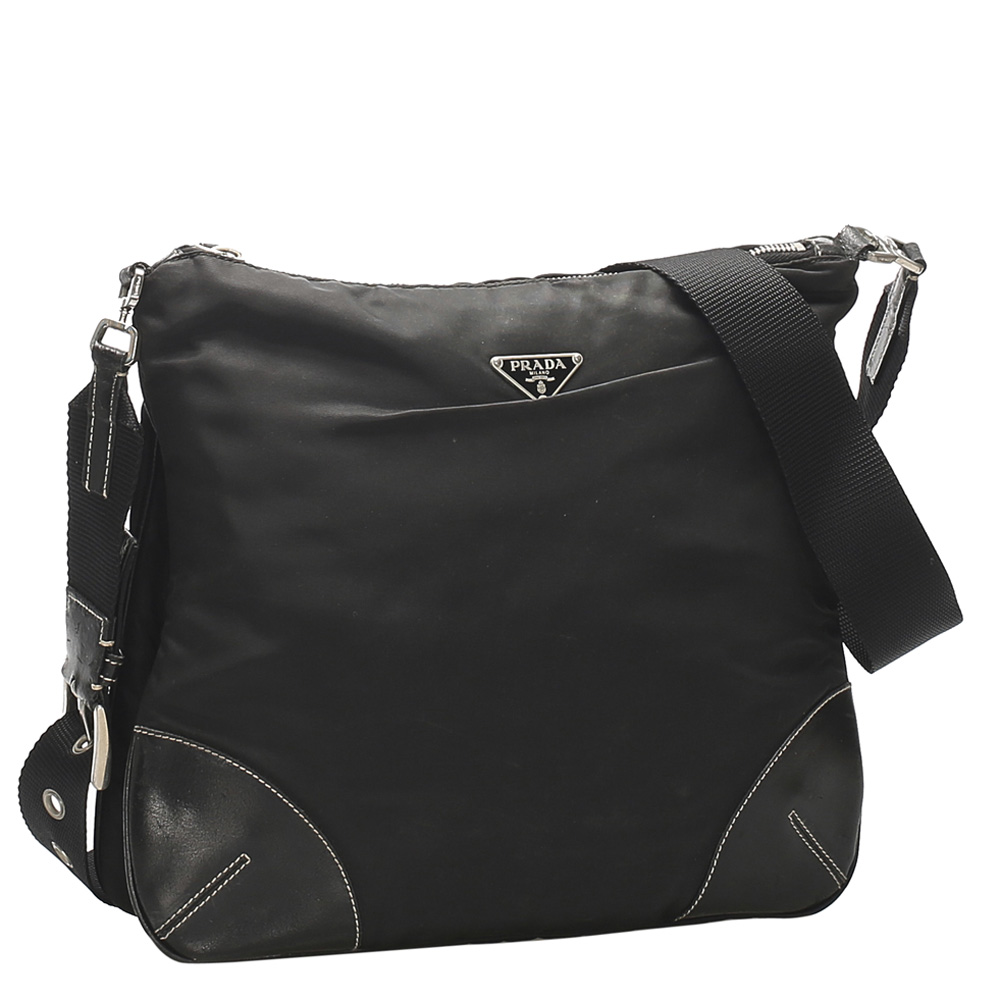 

Prada Black Leather/Nylon Tessuto Crossbody Bag