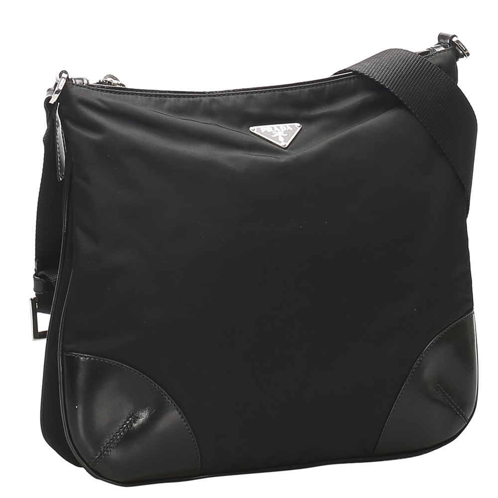 

Prada Black Nylon/Leather Tessuto Crossbody Bag