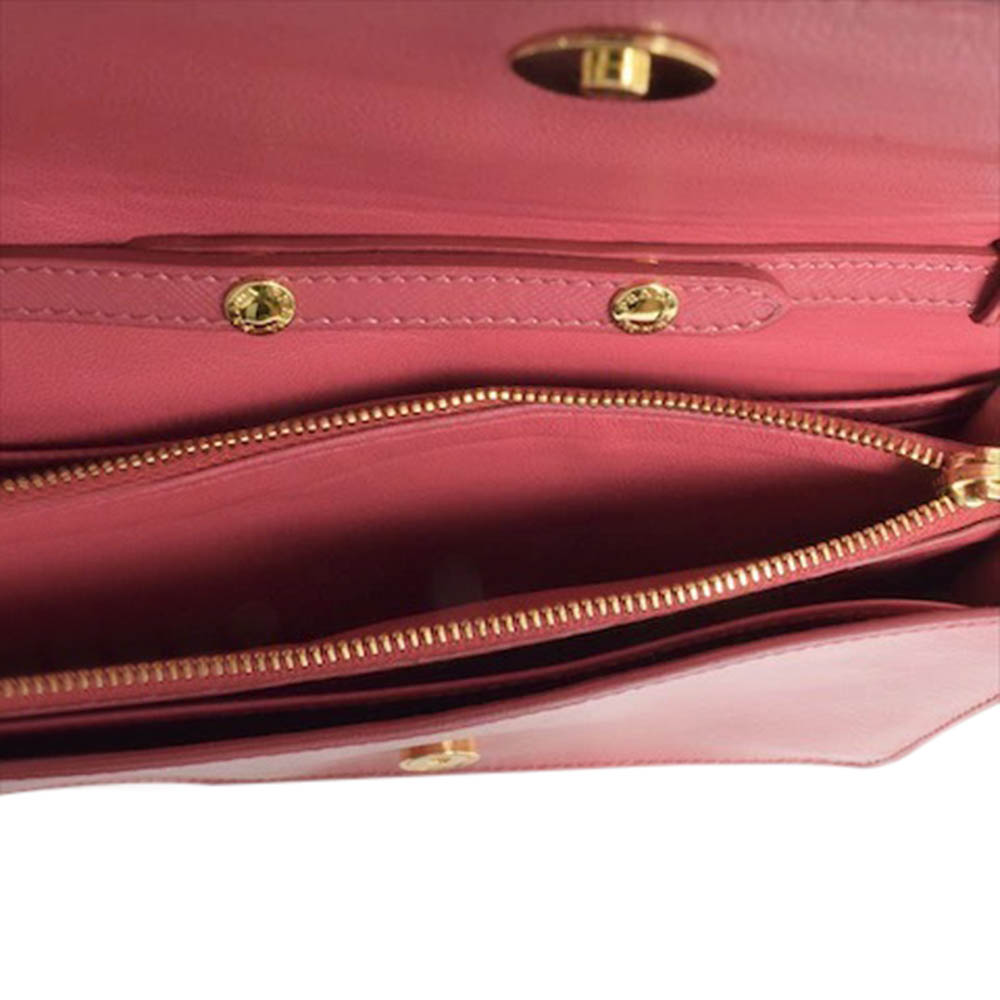 

Prada Pink Saffiano Leather Wallet on Chain Bag