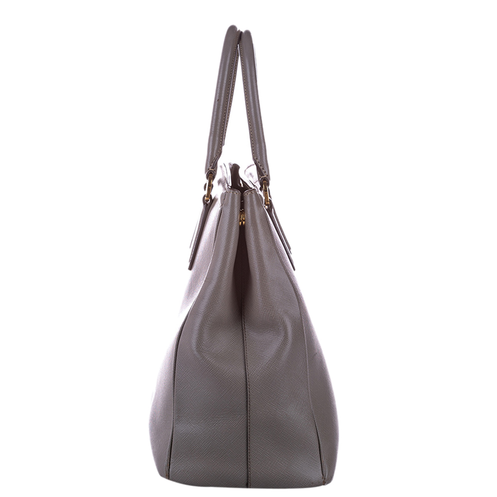 

Prada Gray Saffiano Leather Parabole Tote Bag, Grey