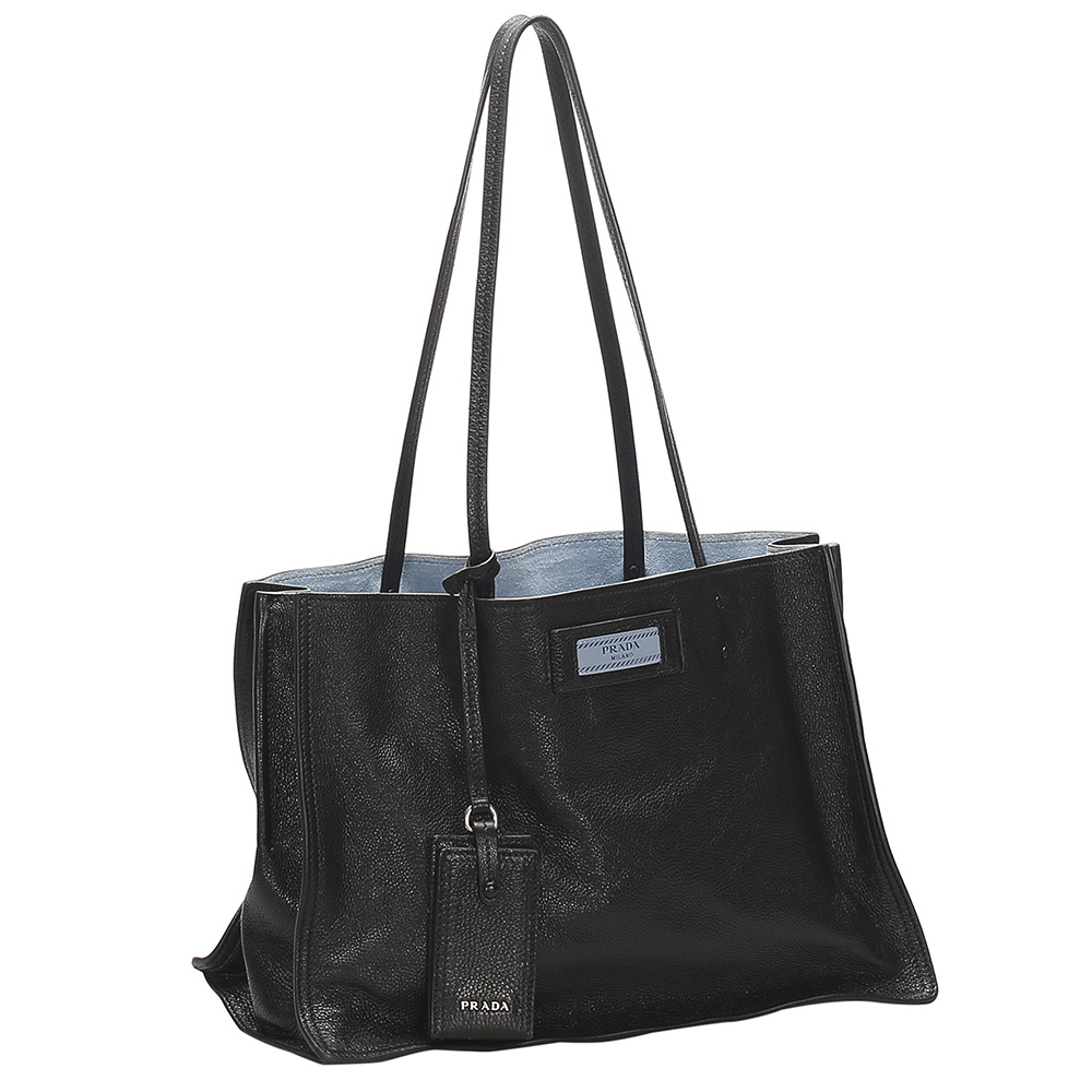 

Prada Black Calfskin Leather Etiquette Tote Bag