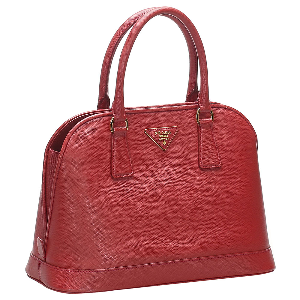 

Prada Red Saffiano leather Vernice Satchel Bag