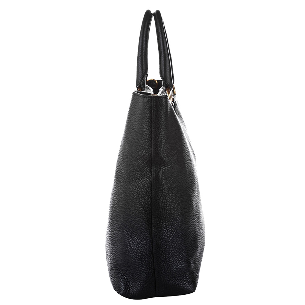 

Prada Black Leather Vitello Daino Tote Bag