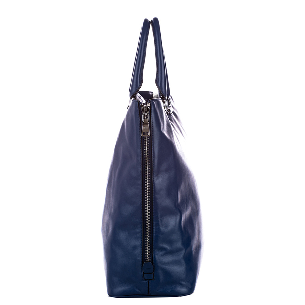 

Prada Blue Leather Vitello Shine Tote Bag