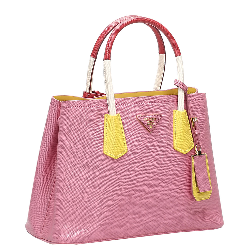 

Prada Pink/Yellow Saffiano Leather Galleria Crossbody Bag