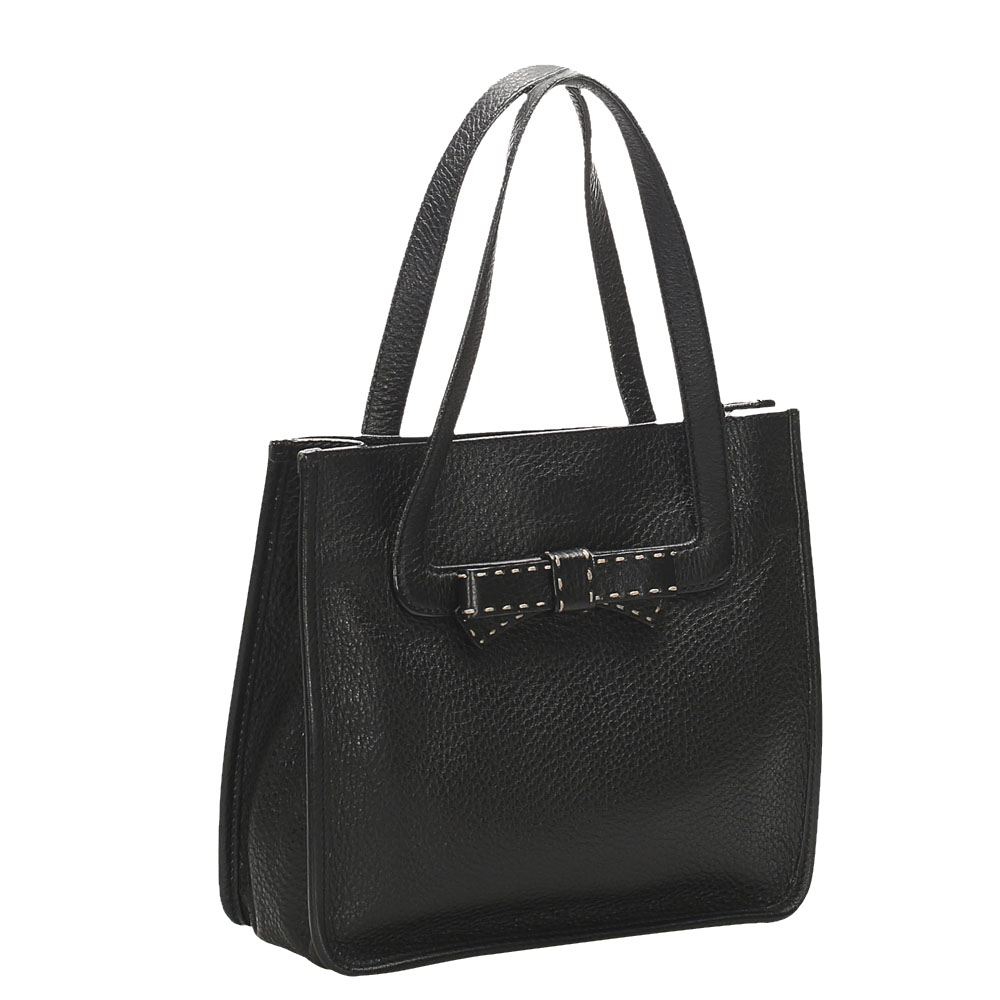 

Prada Black Calf Leather Tote Bag
