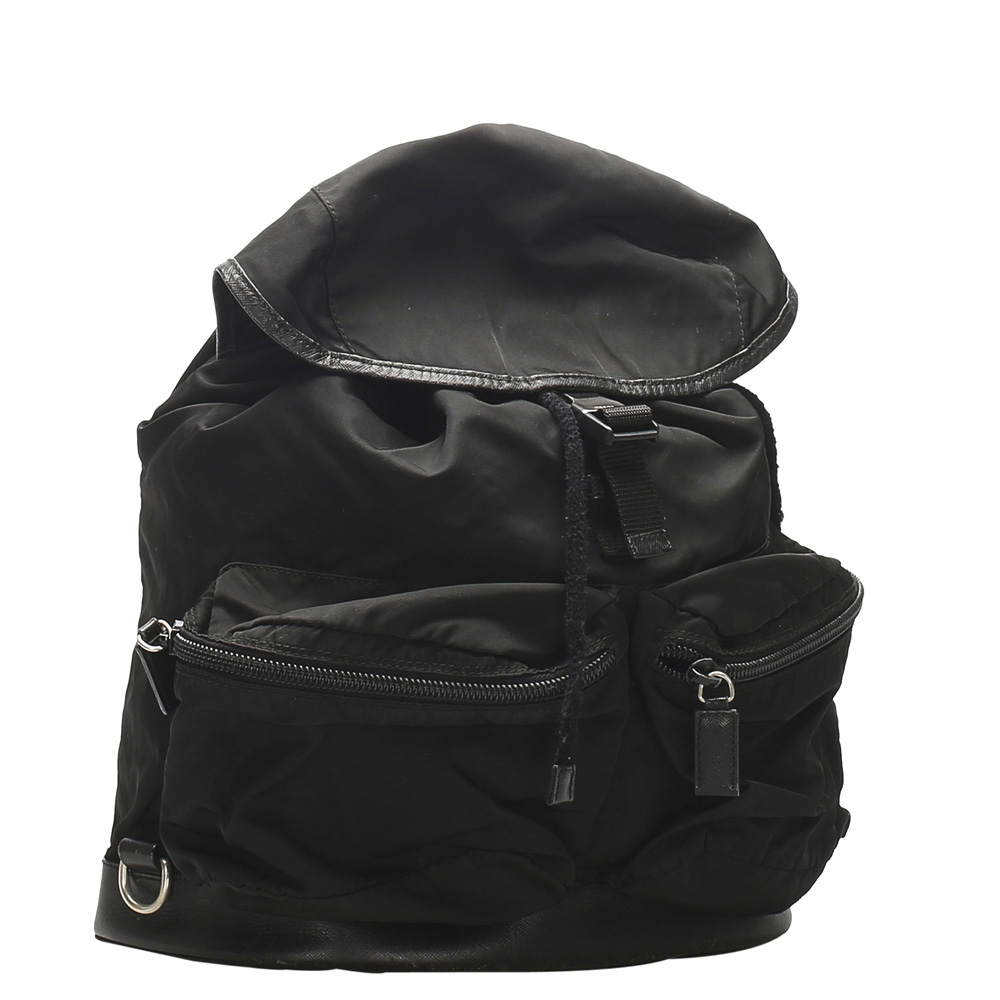 

Prada Black Nylon Tessuto Drawstring Backpack