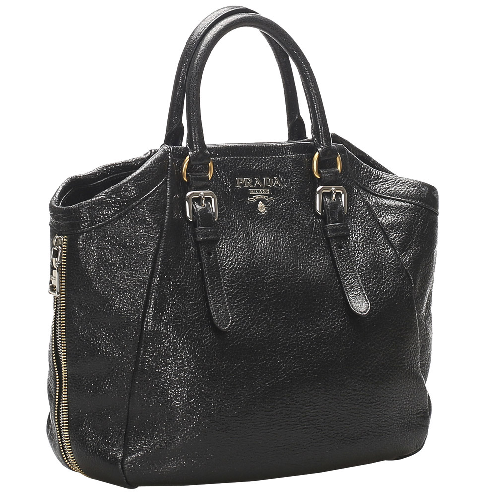 

Prada Black Shimmer Leather Tote