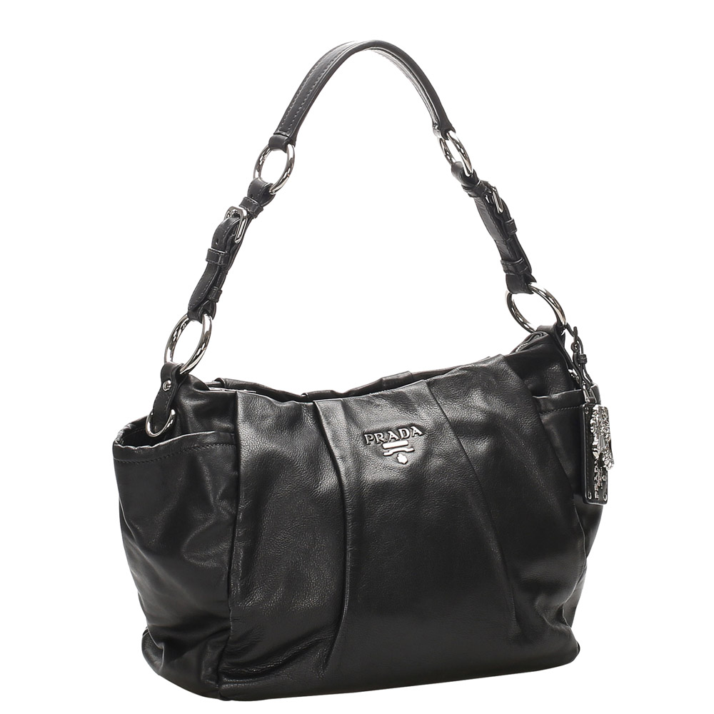 

Prada Black Leather Shoulder Bag