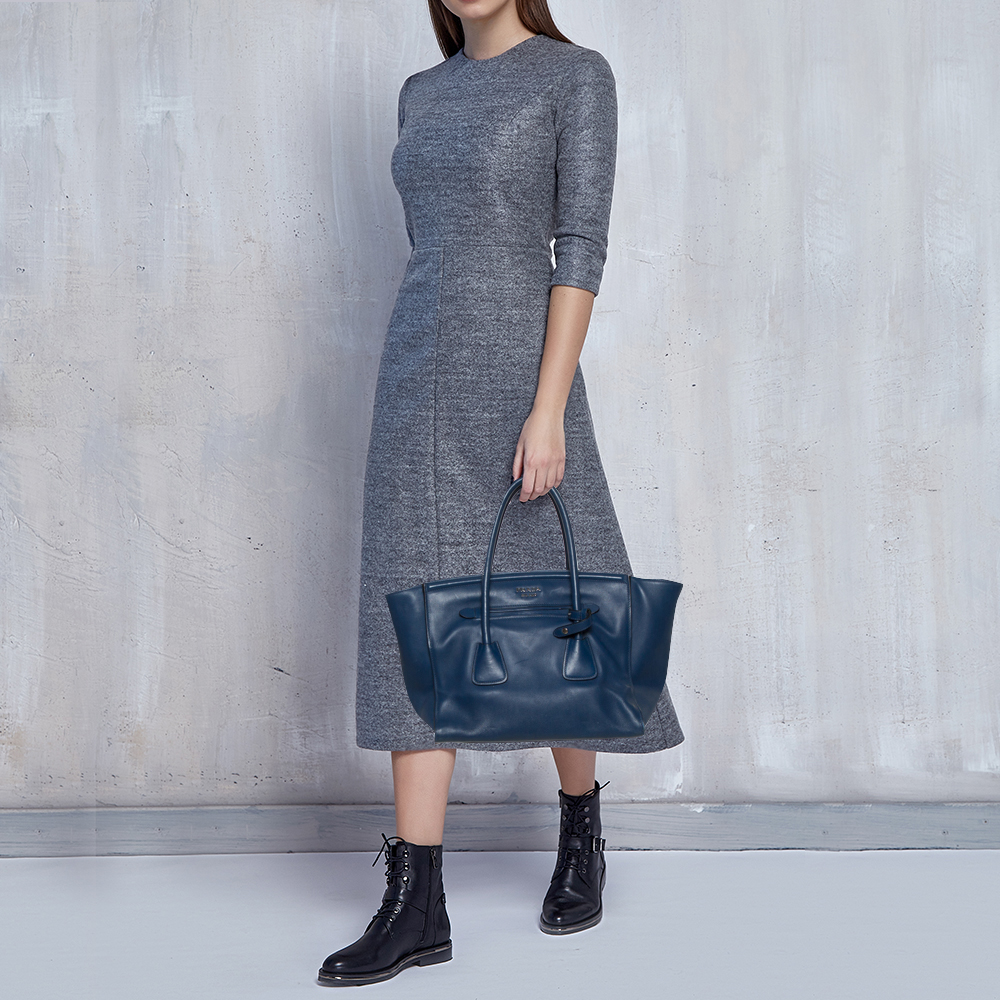 

Prada Navy Blue Leather Wing Tote