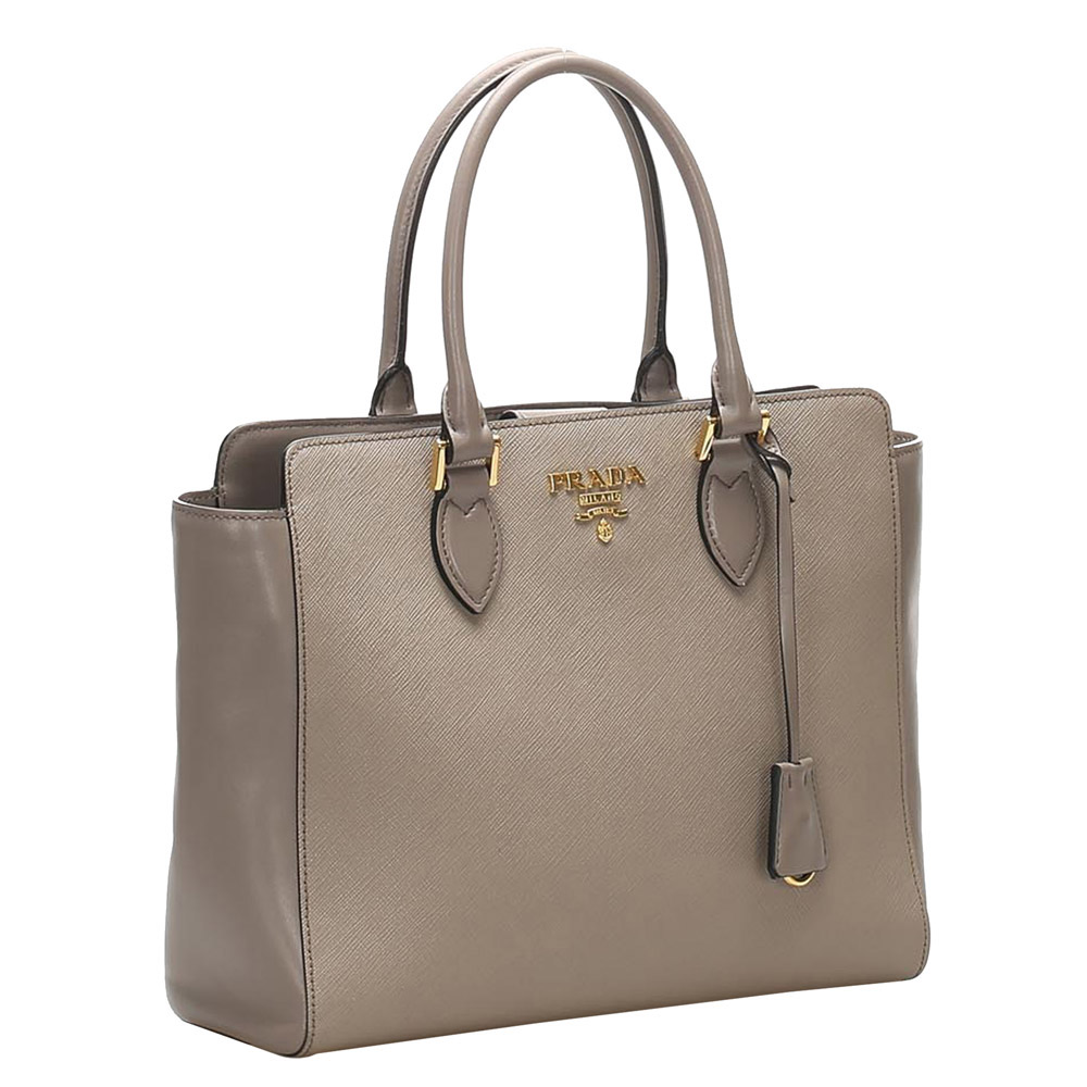 

Prada Grey Saffiano leather Satchel Bag