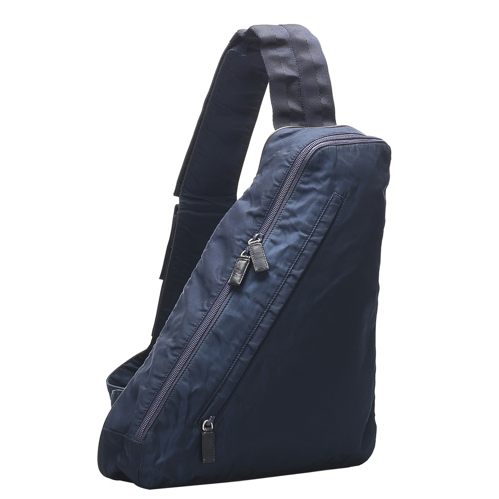 

Prada Navy Blue Nylon Tessuto Sling Backpack