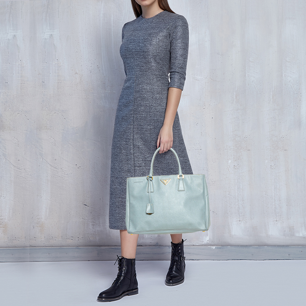 

Prada Light Blue Saffiano Leather Open Galleria Tote