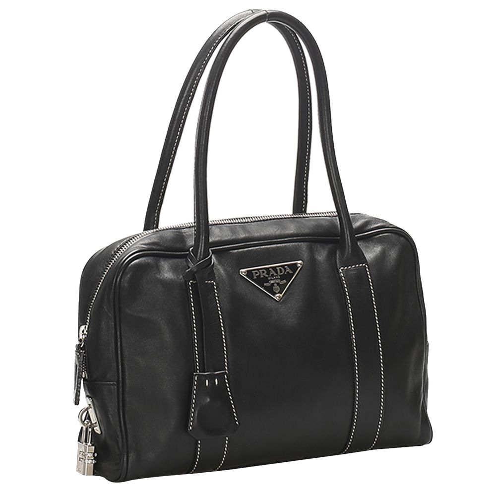 

Prada Black Leather Shoulder Bag