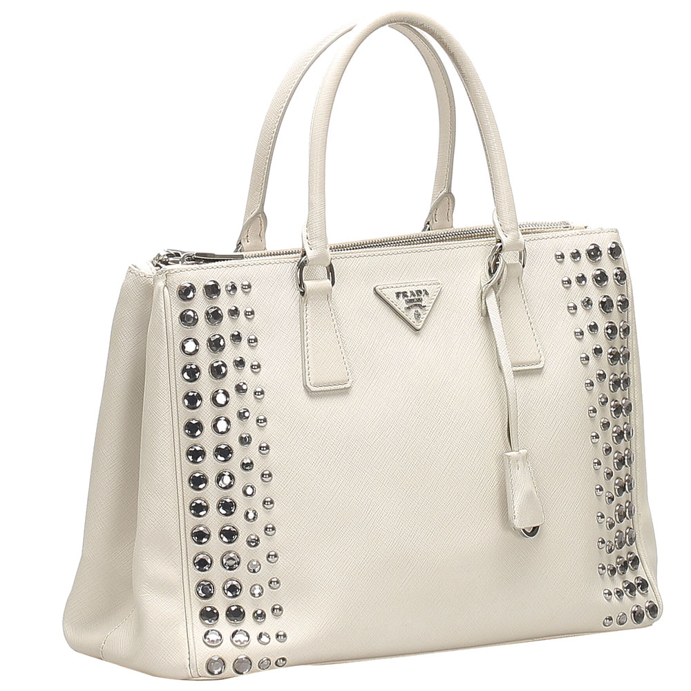 

Prada White Saffiano Leather Galleria Tote Bag