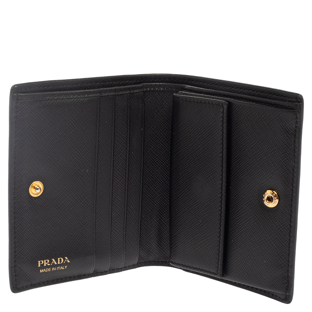 

Prada Multicolor Greco Leather Bi-Fold Compact Wallet