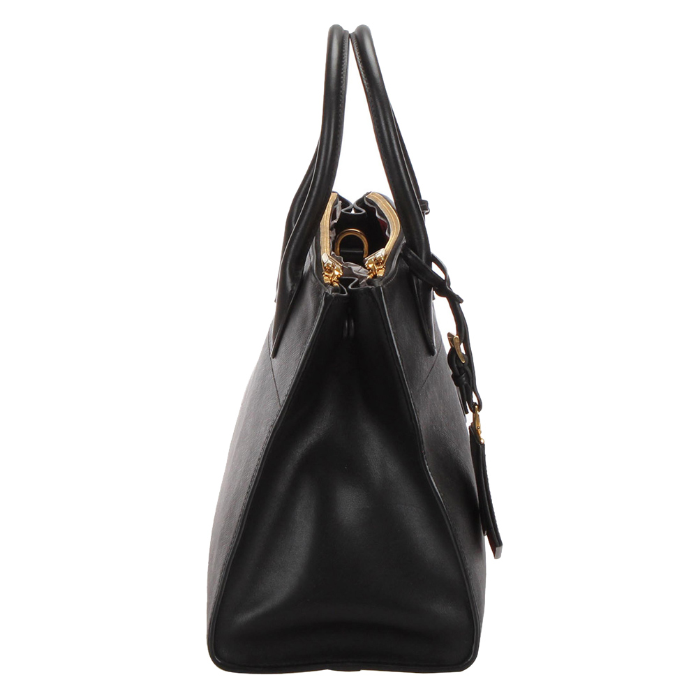

Prada Black Leather Paradigme Tote Bag