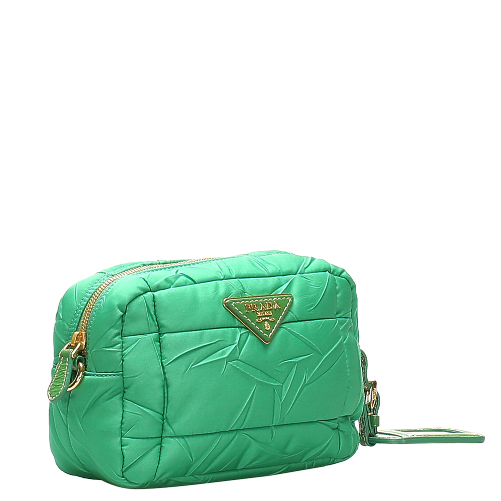 

Prada Green Nylon Tessuto Bomber Crossbody Bag