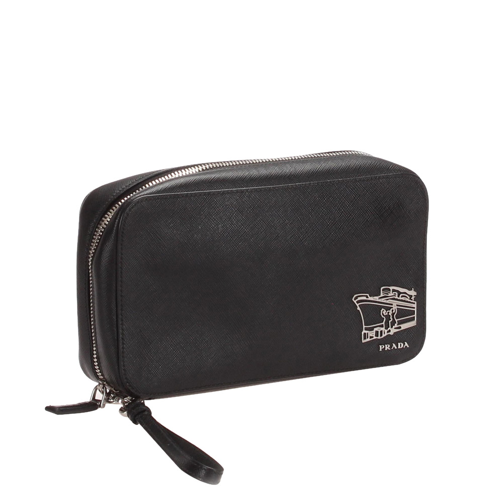 

Prada Black Leather Clutch Bag