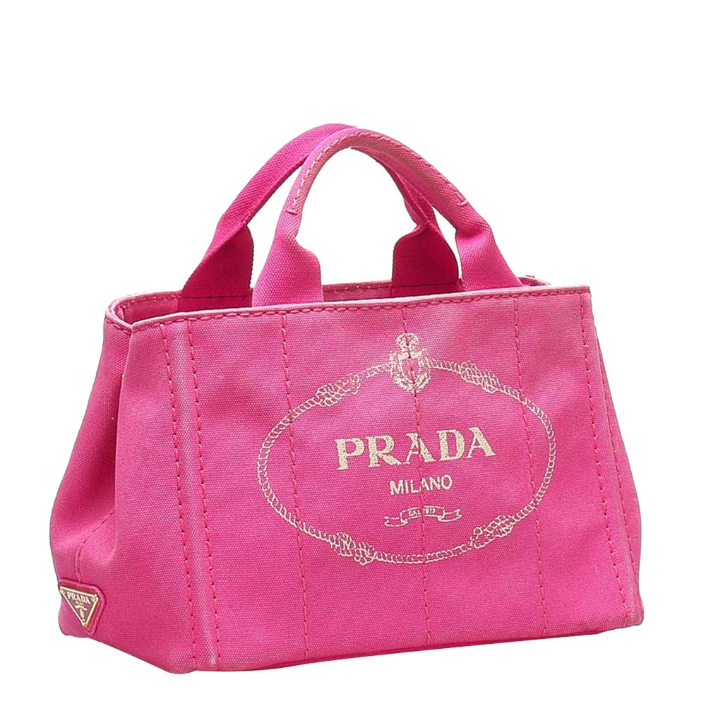 

Prada Pink Canvas Canapa Logo Bag