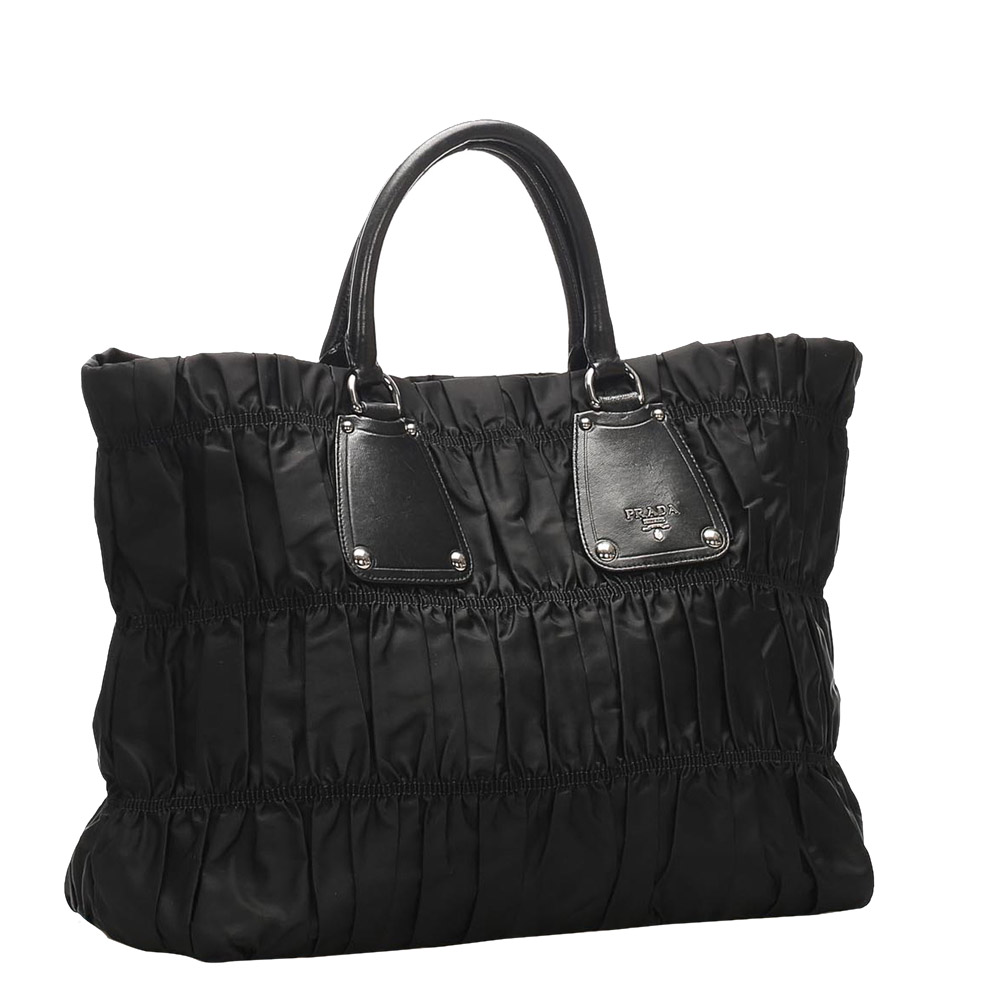 

Prada Black Nylon Tessuto Gaufre Tote Bag