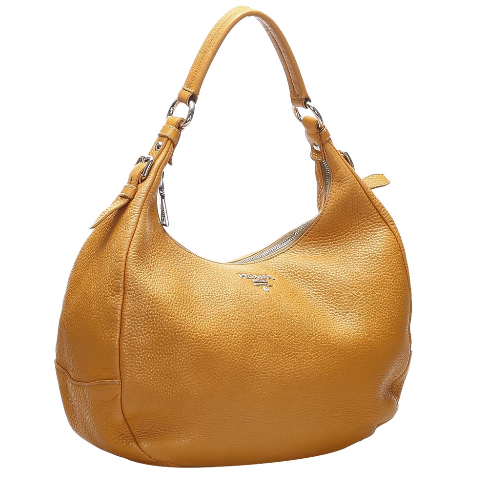 

Prada Yellow/Mustard Leather Shoulder Bag, Multicolor