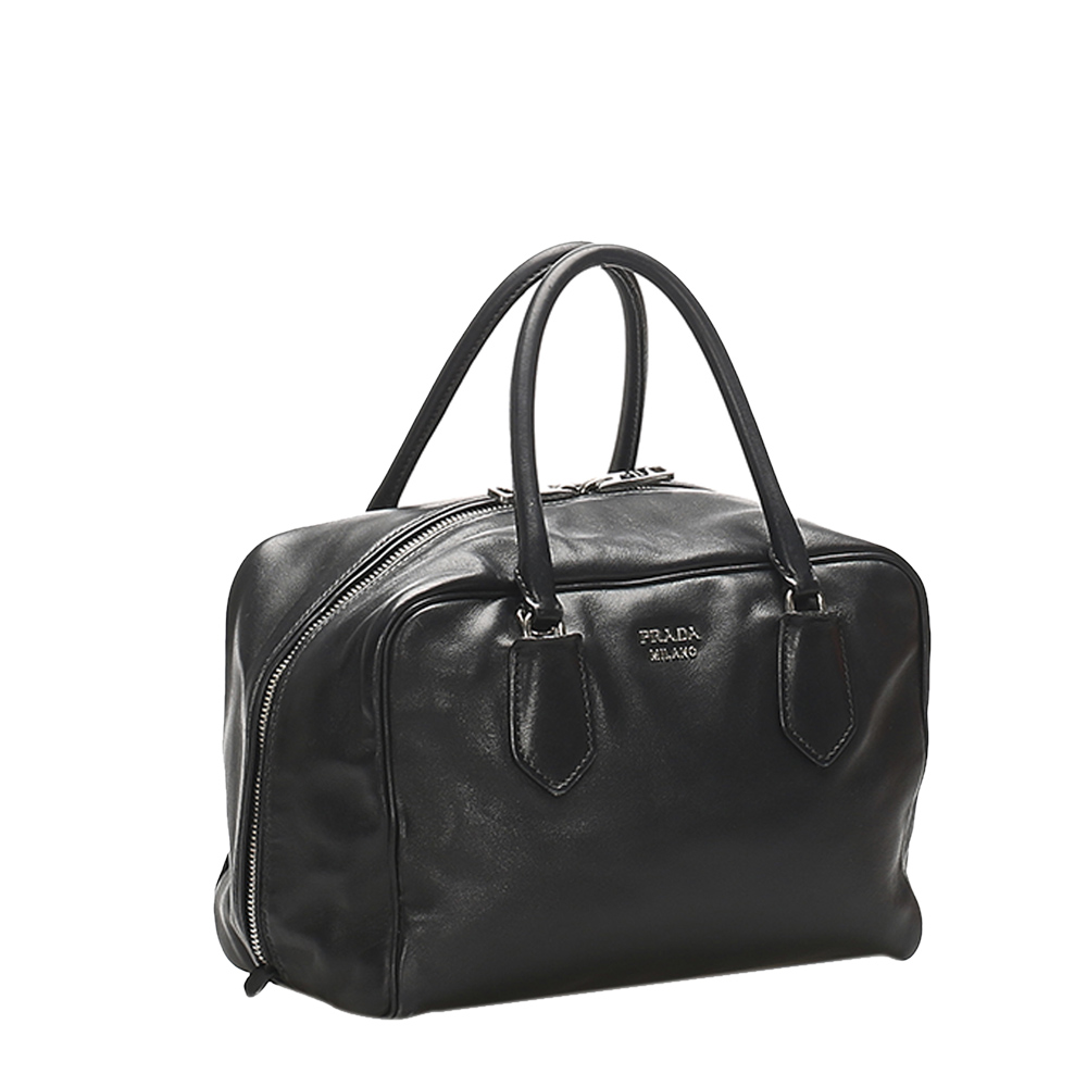 

Prada Black Leather Vitello Daino Shoulder Bag