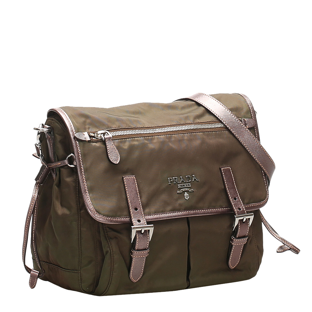 

Prada Brown/Dark Brown Nylon Tessuto Shoulder Bag