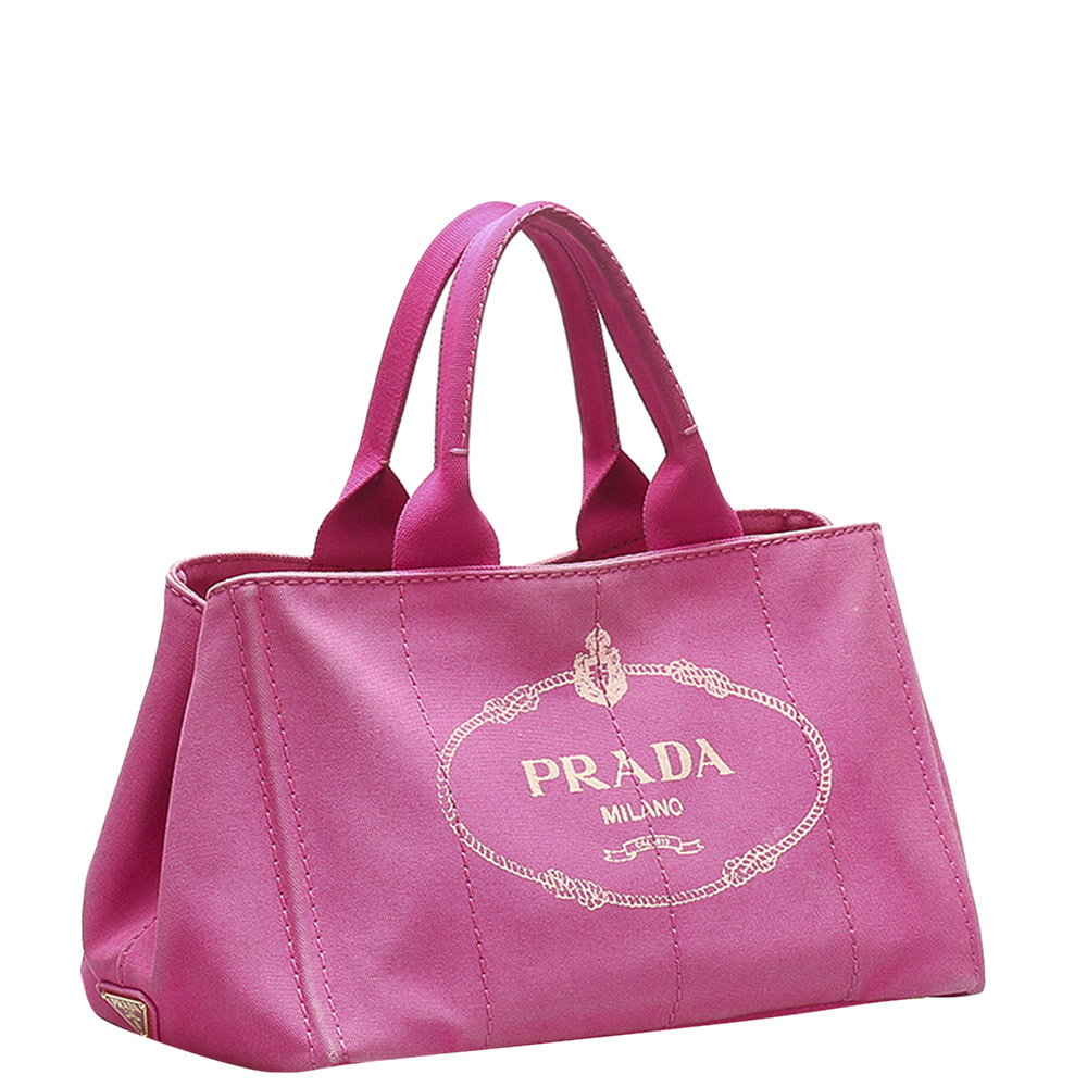 

Prada Pink Canvas Canapa Tote Bag
