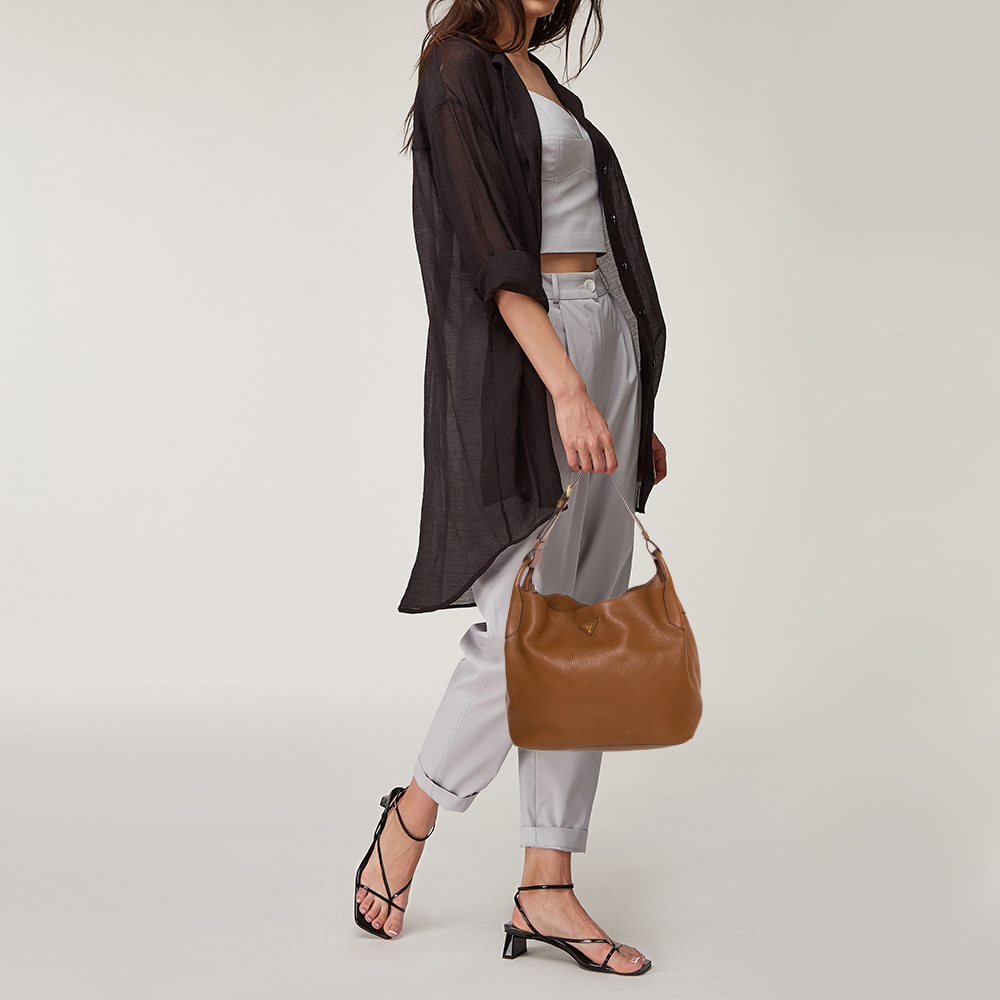

Prada Brown Diano Leather Hobo