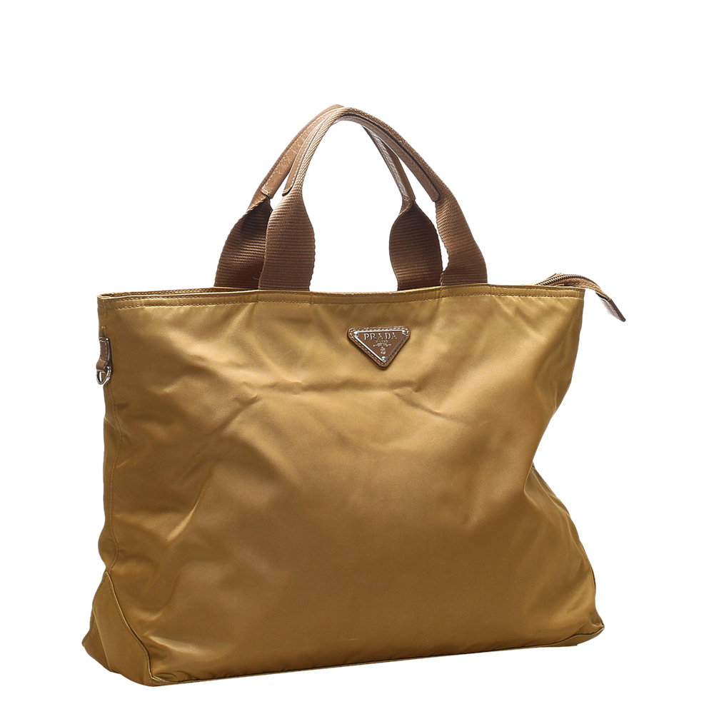 

Prada Brown/Light Brown Nylon Tessuto Tote Bag