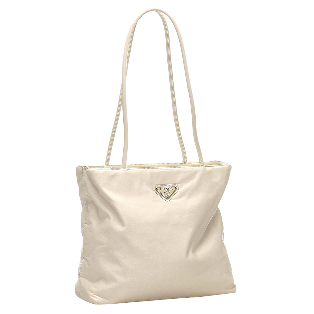 

Prada White Nylon Tessuto Tote Bag