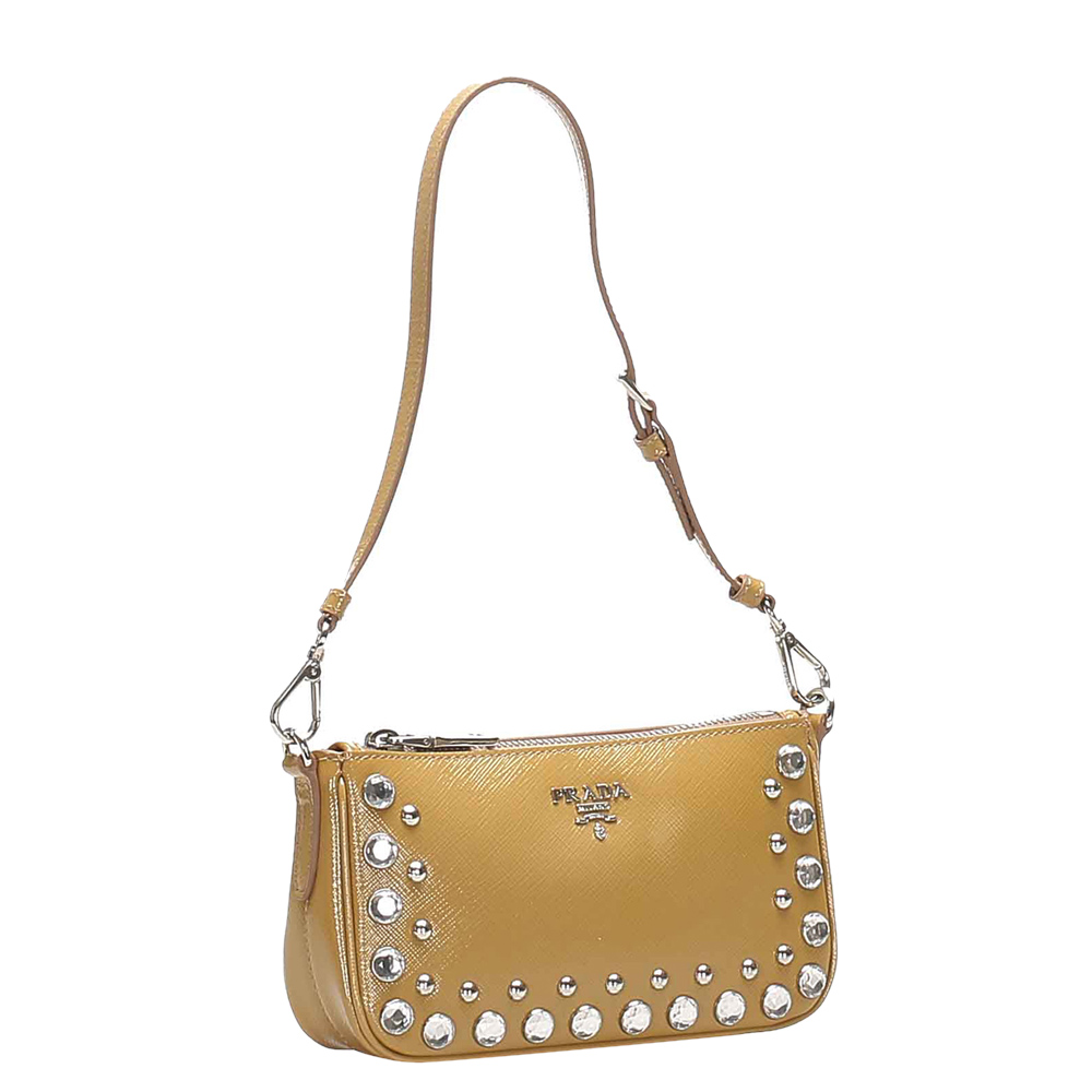 

Prada Brown/Light Brown Leather Shoulder Bag