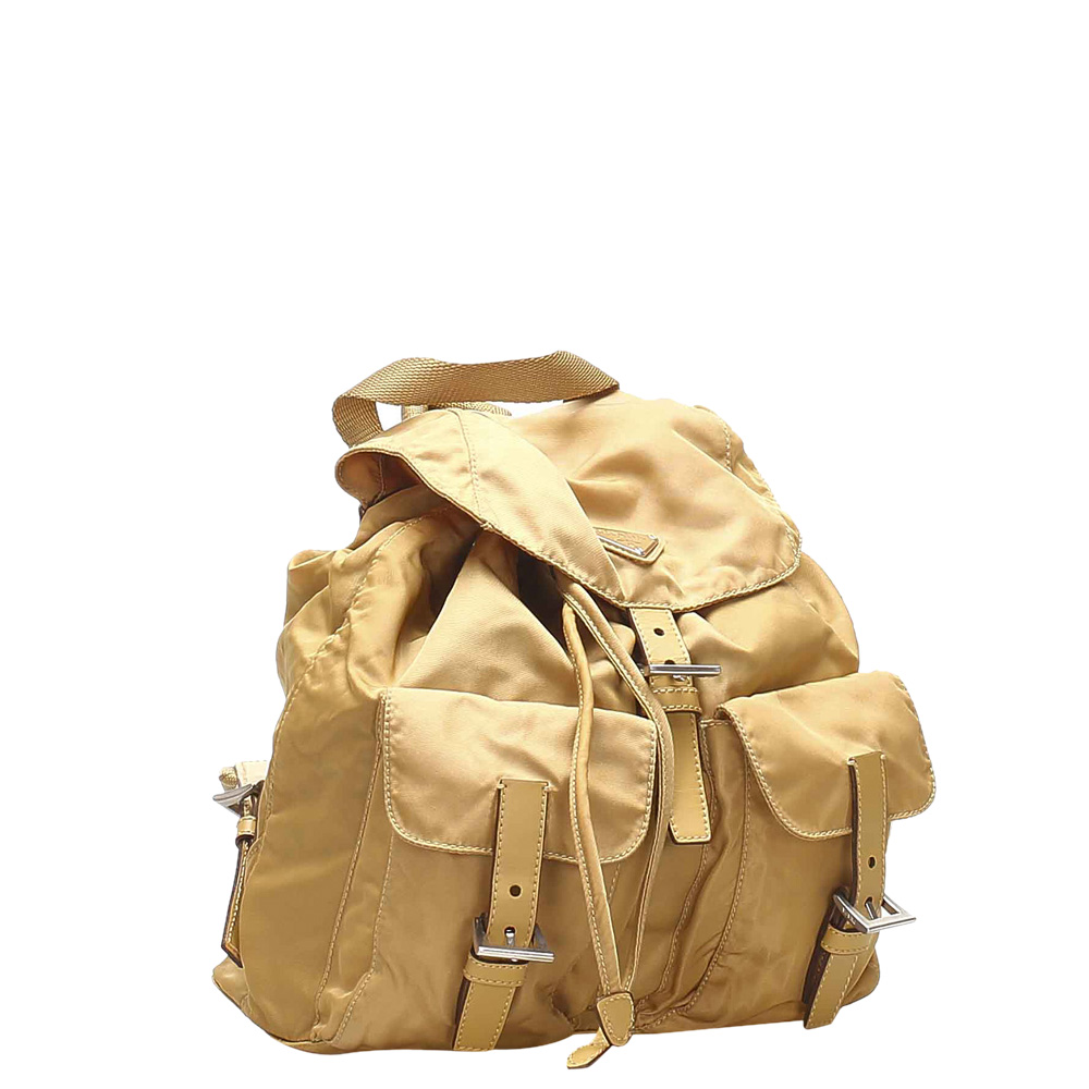 

Prada Beige Nylon Tessuto Drawstring Backpack Bag