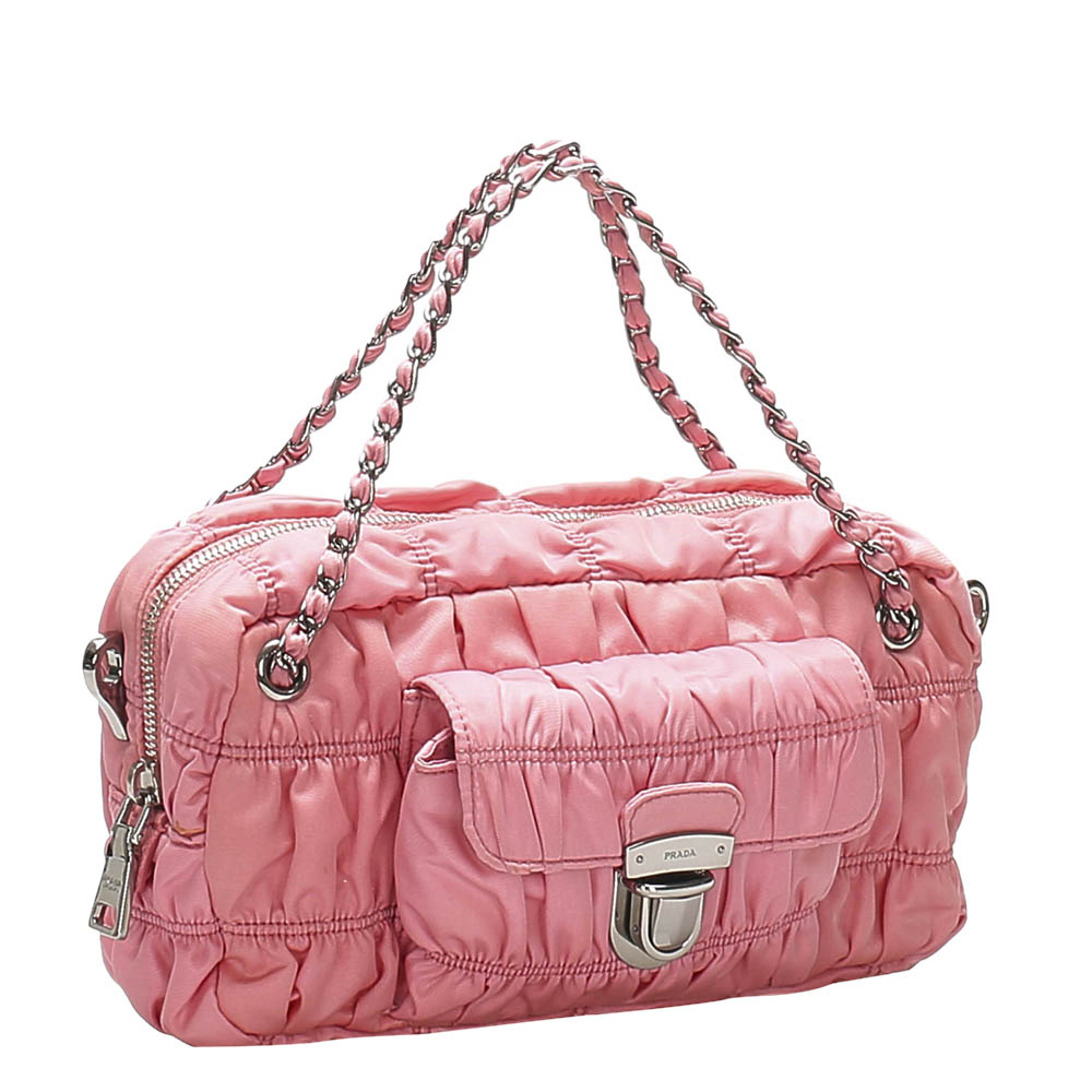 

Prada Pink Nylon Tessuto Gaufre Shoulder Bag