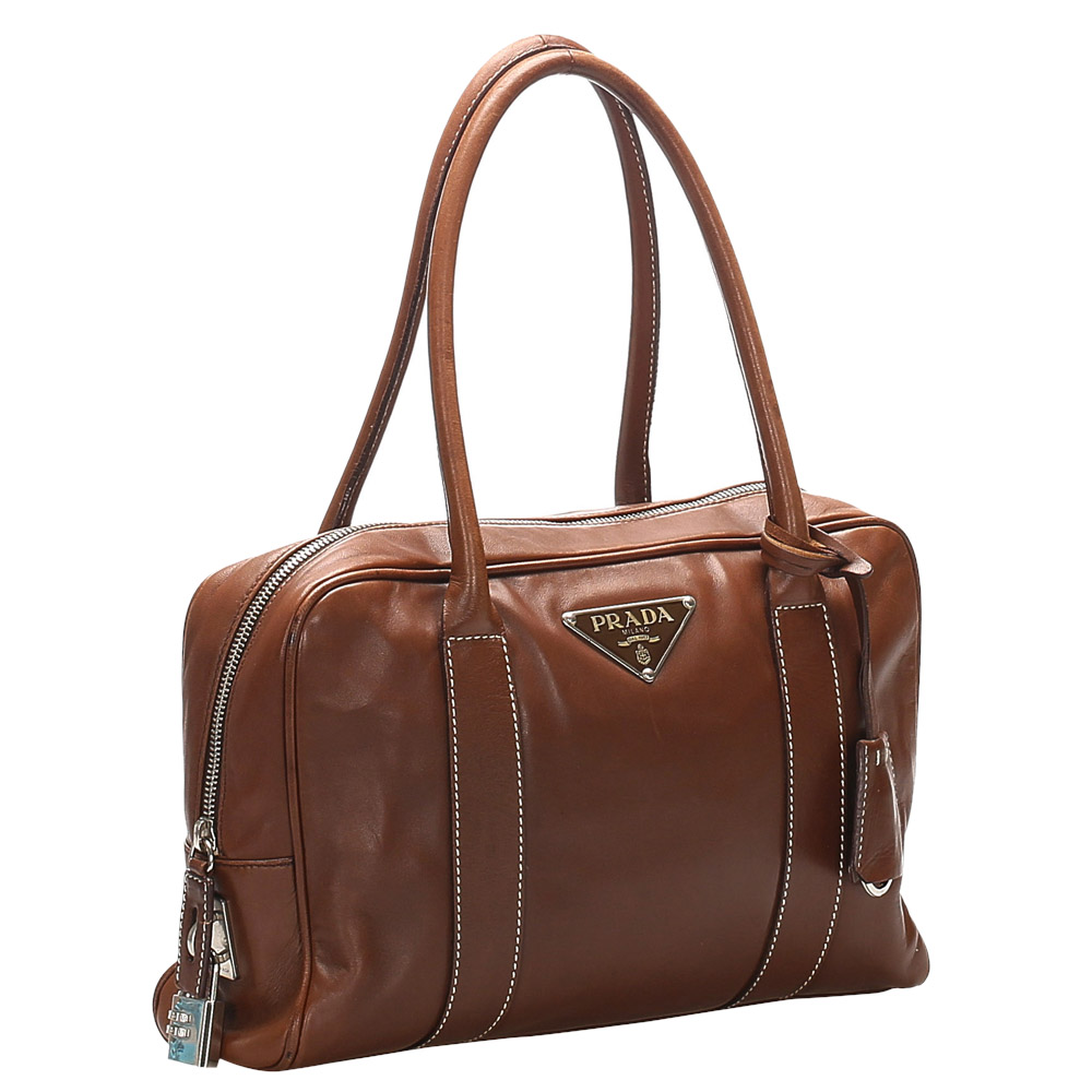 

Prada Brown Leather Shoulder Bag
