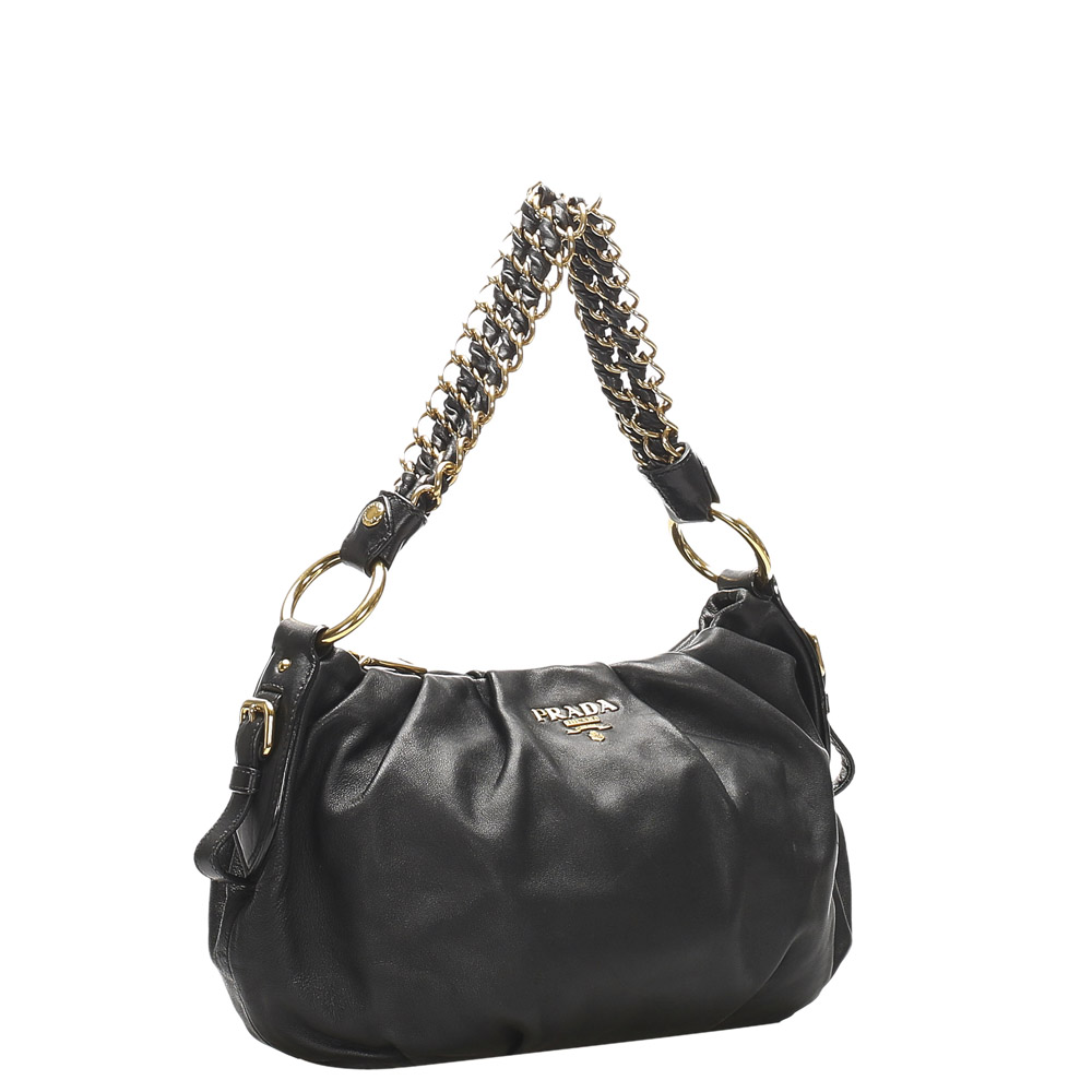 

Prada Black Leather Shoulder Bag