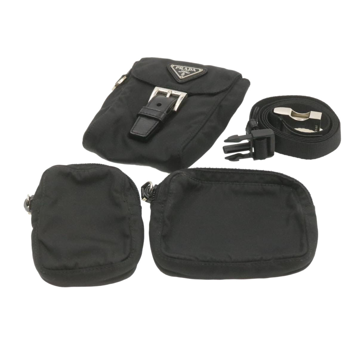 

Prada Black Nylon Set of Three Waist Bag
