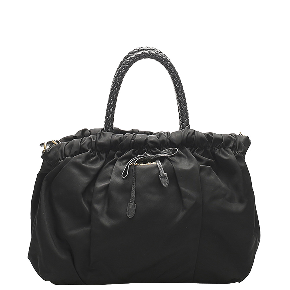 Pre-owned Prada Black Nylon Tessuto Tote Bag